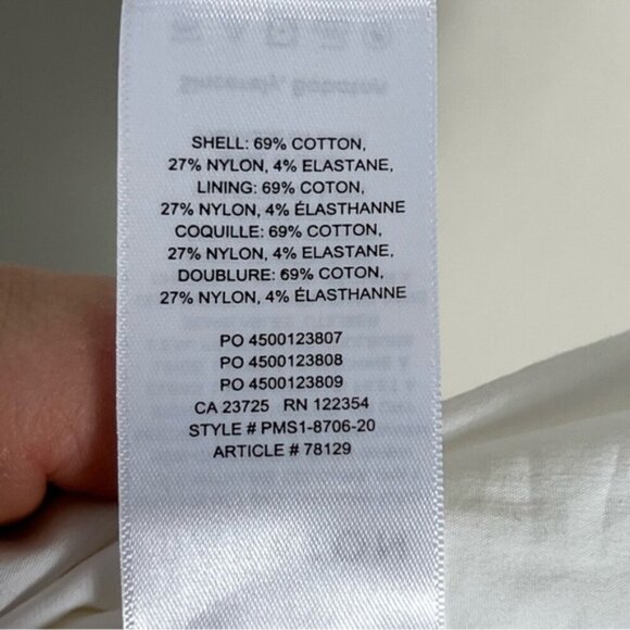 Aritzia Babaton Belleza Dress White NEW NEW Size 8 Bridal Shower Mini Rouching - Picture 9 of 12